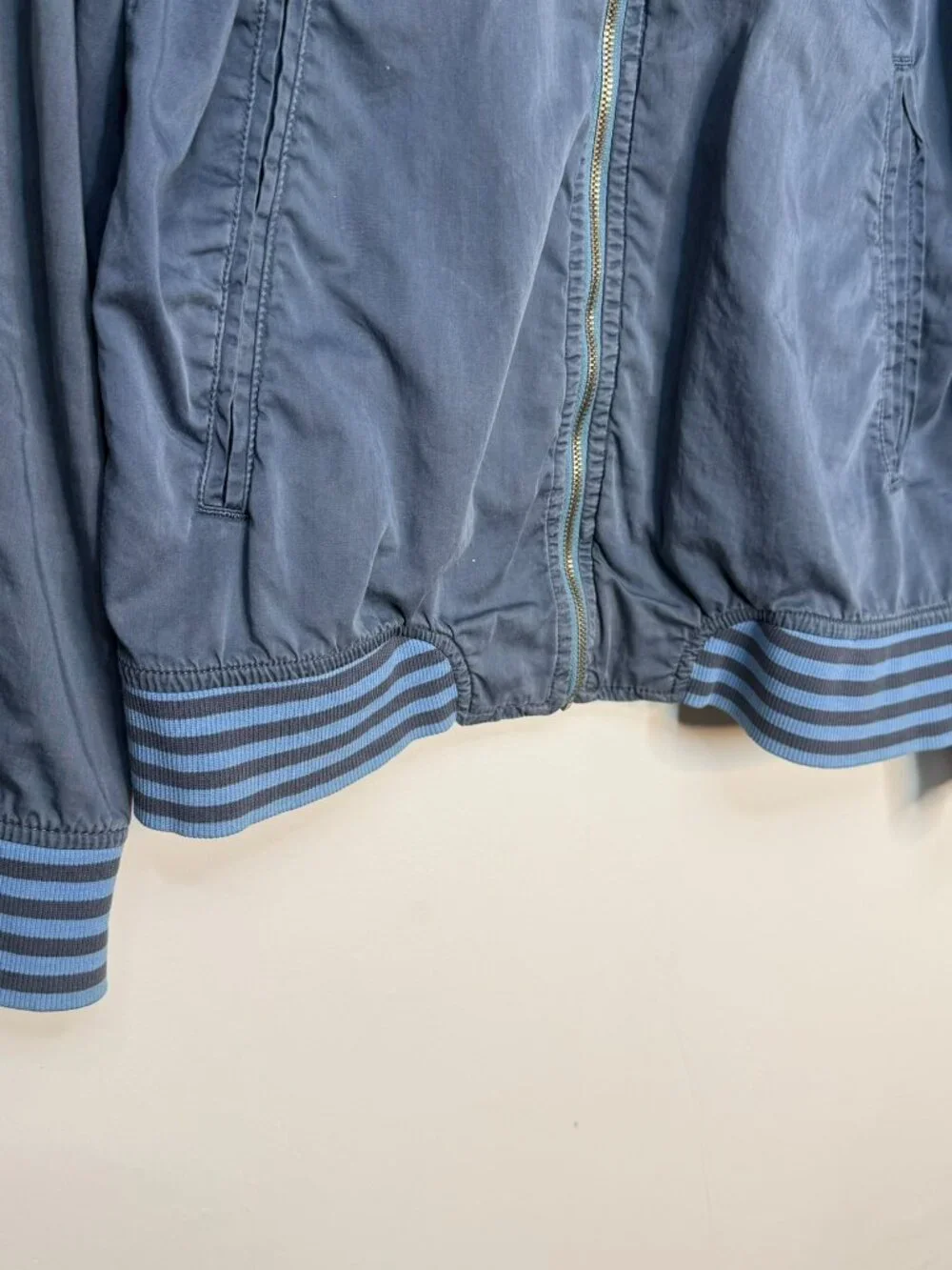 Diesel Cotton Bomber Jacket Blue Grey Colorblock M - Picture 2 of 11
